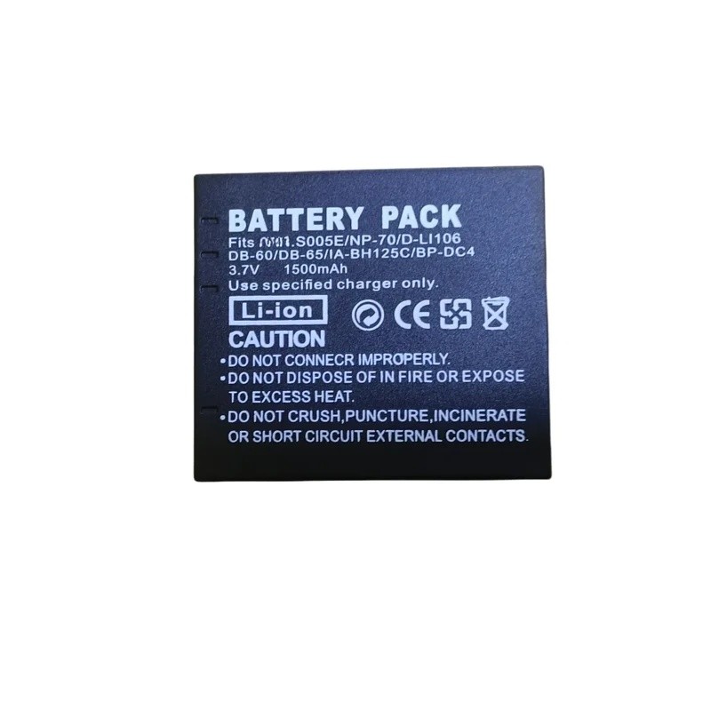 สําหรับ Panasonic S005E NP-70 D-LI106 DB-60 DB-65 IA-BH125C BP-DC4 แบตเตอรี่กล้อง 1500mAh