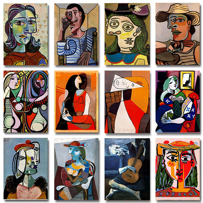 Pablo Picasso งานศิลปะที่มีชื่อเสียงคอลเลกชันโปสเตอร์ผ้าใบภาพวาดบทคัดย่อ Vintage Wall Art สําหรับ Ga
