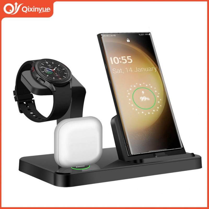 [QXY] Samsung S23 S22 S21 Note 20 10 Z Flip Z Fold Galaxy Watch 6 5 Pro 4 3 Buds 3 in 1 Fast Wireles
