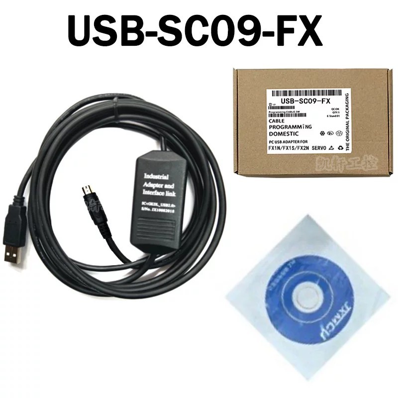 เหมาะสําหรับสายการเขียนโปรแกรม PLC ของ Mitsubishi FX Series USB-SC09-FX สายเคเบิลข้อมูล FX1N/FX1S/FX