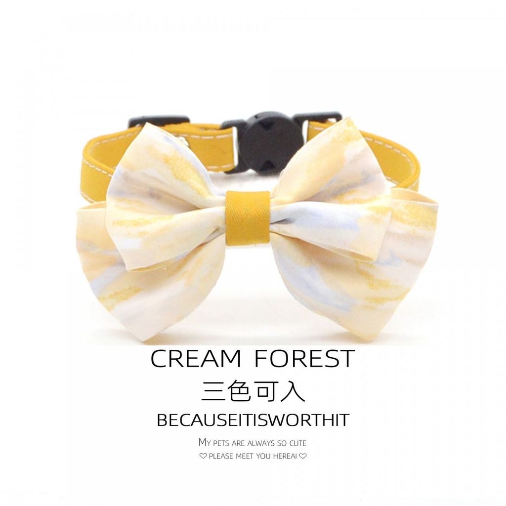 JK Style Bowknot Cat Collar Small Dog Safety Buckle Collar