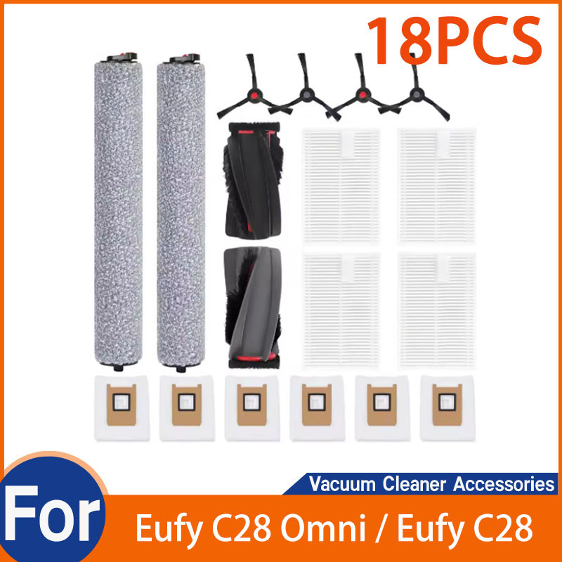 สําหรับ Eufy C28 Omni / Eufy C28 เครื่องดูดฝุ่นหุ่นยนต์อุปกรณ์เสริม (ชิ้นส่วนแพ็ค 18 ชิ้น)