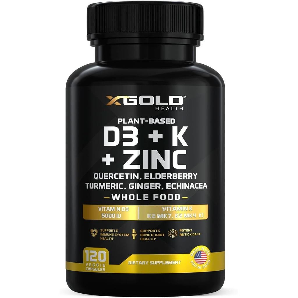 วิตามินดี, K2MK7, MK4, K1), D3K2 วิตามิน D-120 แคปซูล