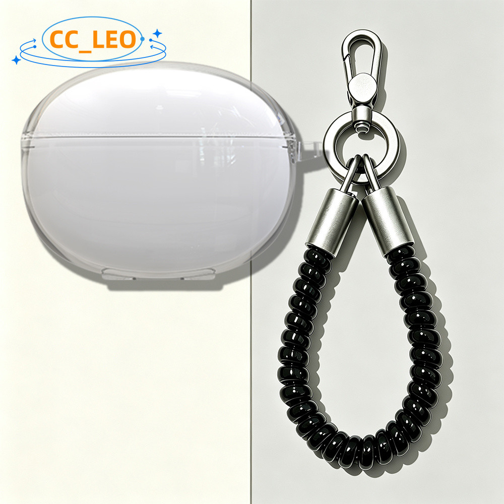Suitable for QCY Crossky C30S Case Transparent Soft Case with Coiled Wrist Strap Compatible with QCY