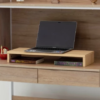 ONE ชั้นวางจอมอนิเตอร์ สีไวท์โอ๊ค ขนาด 60 x 20 x 8 ซม.