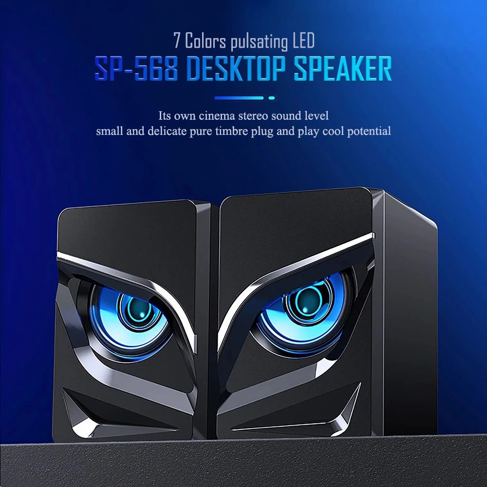 ระบบเสียงสเตอริโอ ZSUN 2.1 มาพร้อมกับลําโพงคู่และไฟ LED เชื่อมต่อผ่านแจ็ค 3.5 มม. รองรับอุปกรณ์หลายป