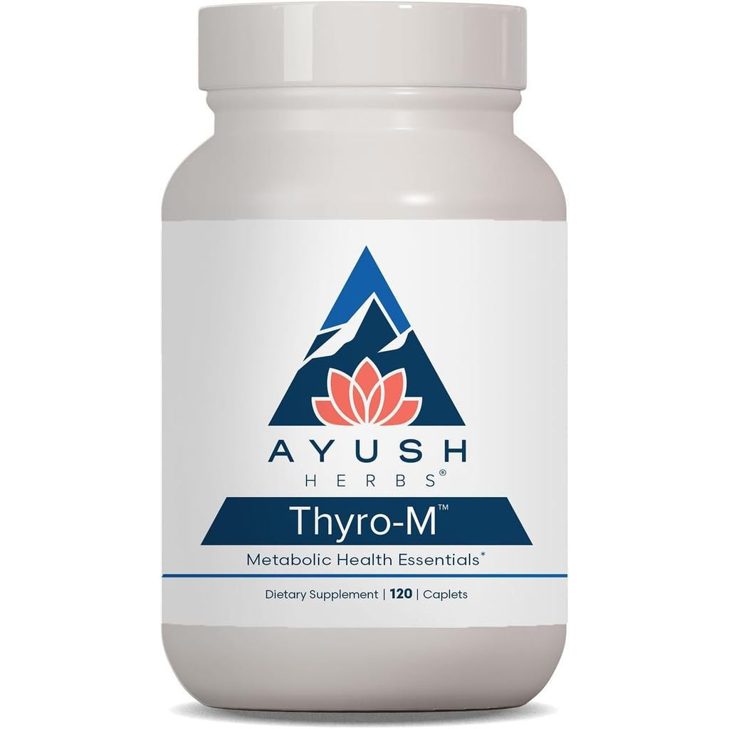 Ayush Herbs Thyro-M, Thyroid Support for Women & Men, 120 เสิร์ฟ | สุขภาพไทรอยด์ ดูแลผิว L Tyrosine 