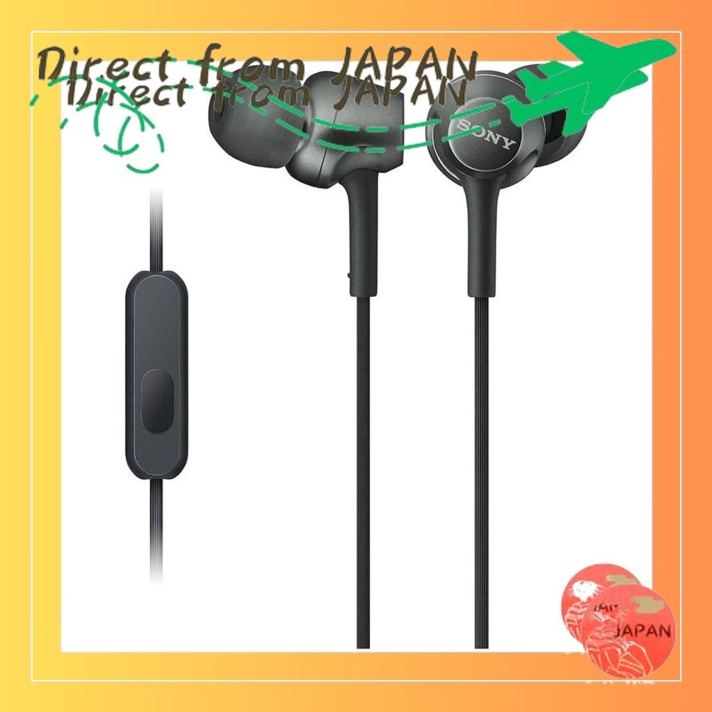 Sony earphones MDR-EX255AP: Canal type with remote control and microphone, black MDR-EX255AP BThe Ha