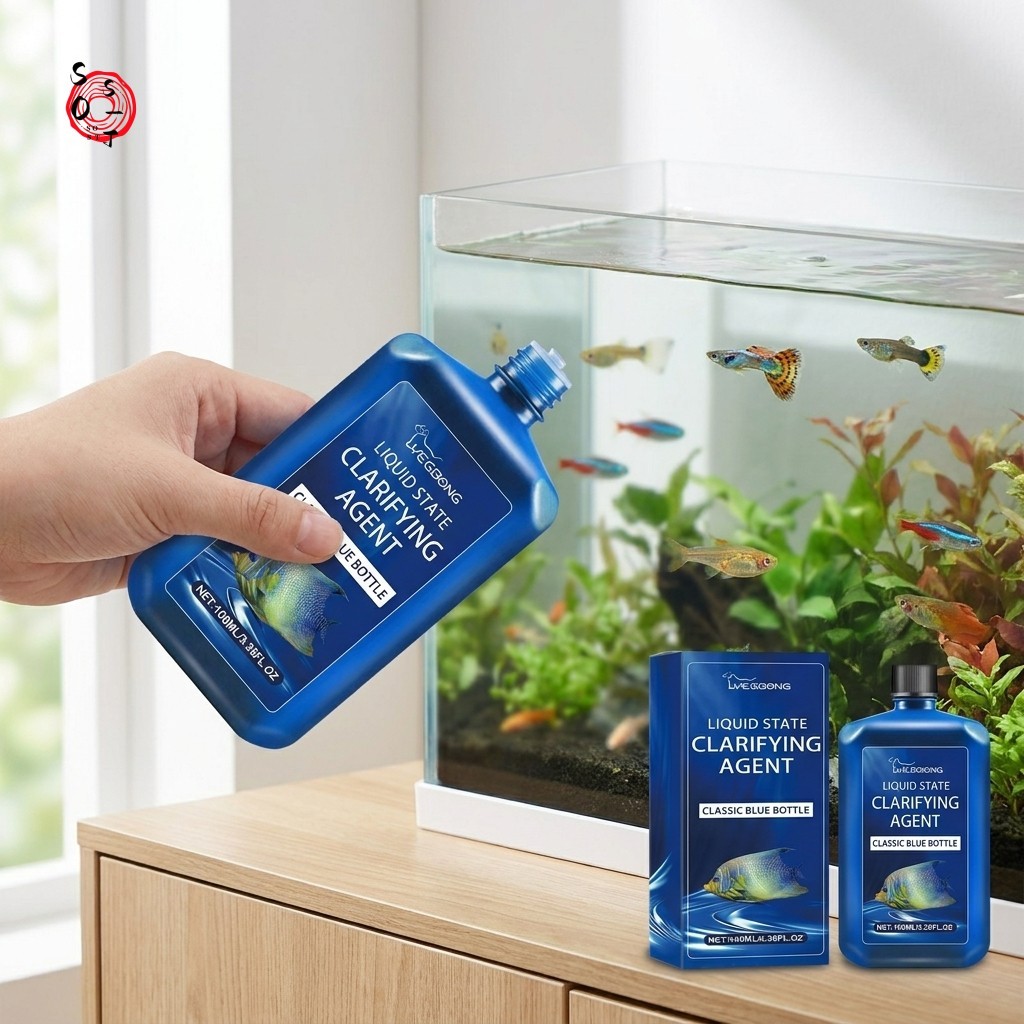 Aquarium Water Clarifier 100ml Fast Clearing สําหรับถังปลาน้ําเค็มสดปลอดภัย Natural pH Balance