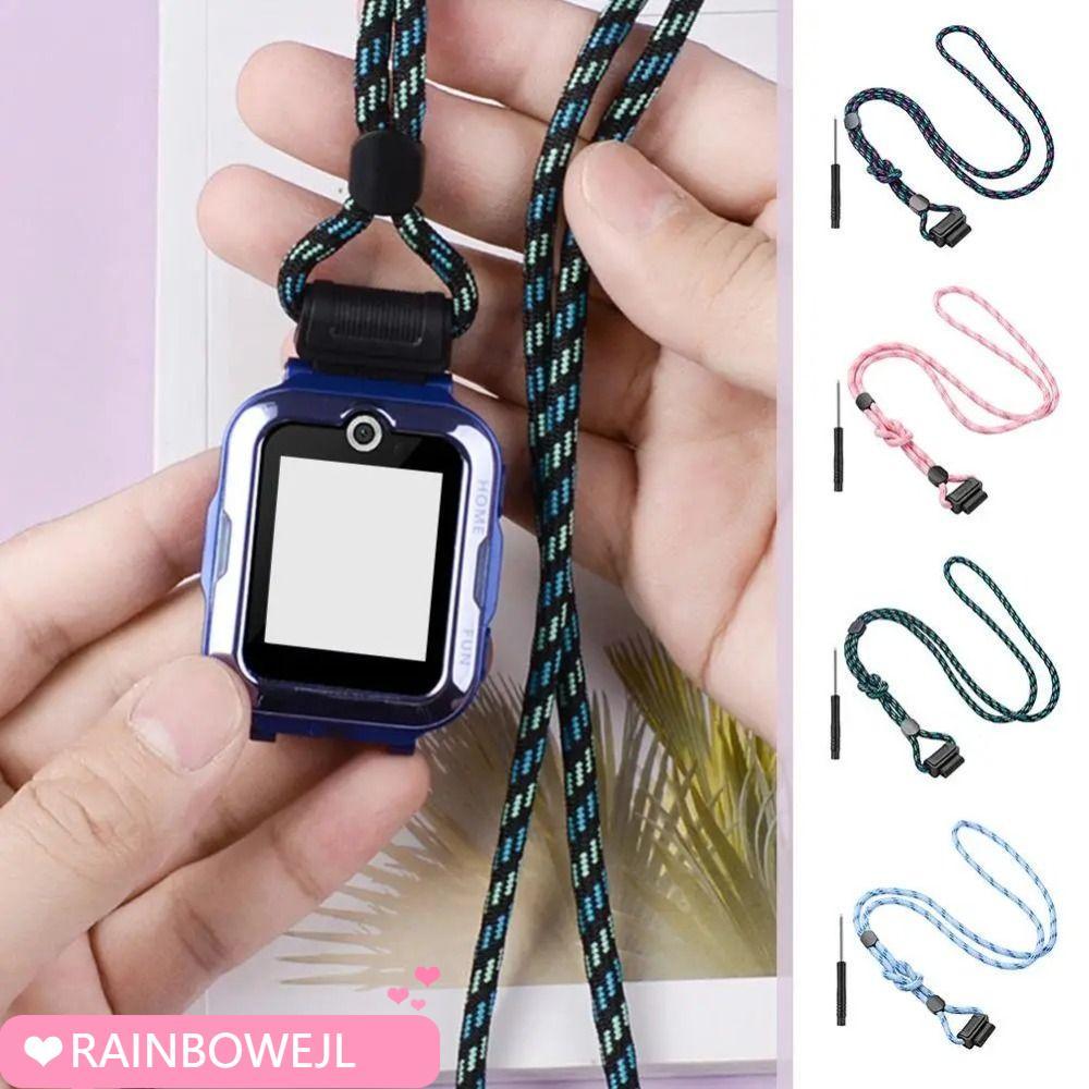 RAINBOWEJL โทรศัพท์นาฬิกา Lanyard, Universal สวมใส่นาฬิกาเด็ก,ปรับความยาวทนทานเด็ก Smartwatch สายรัด