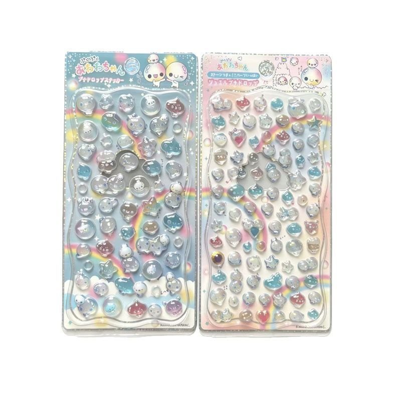 Water Drop Ghost สติกเกอร์คริสตัล 3d สามมิติน่ารักการ์ตูนสติกเกอร์นูนคู่มือกรณี DIY ตกแต่ง V2YH