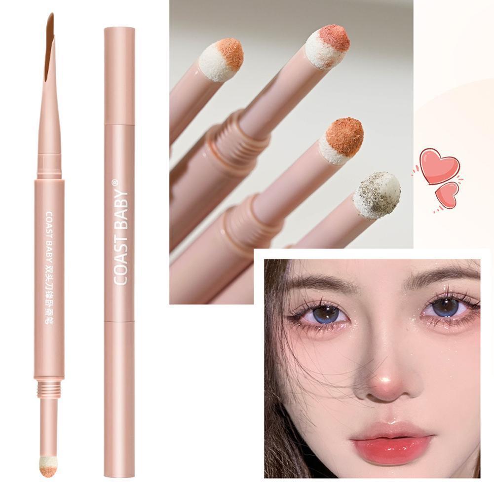 美亚✨☆Coast Baby Double-headed Lying Silk Pen Brightening Glossy High Two-in-one Eye Stick Shadow N0t9