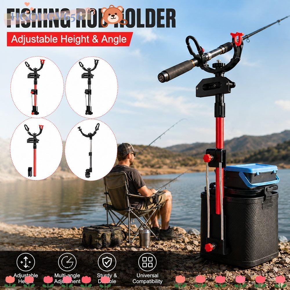 HGOUGVT Iso Rod Holder, Bucket Mount ปรับมุมผู้ถือคันเบ็ด,กันสนิมสแตนเลสป้องกันสนิม CROSS-Country De