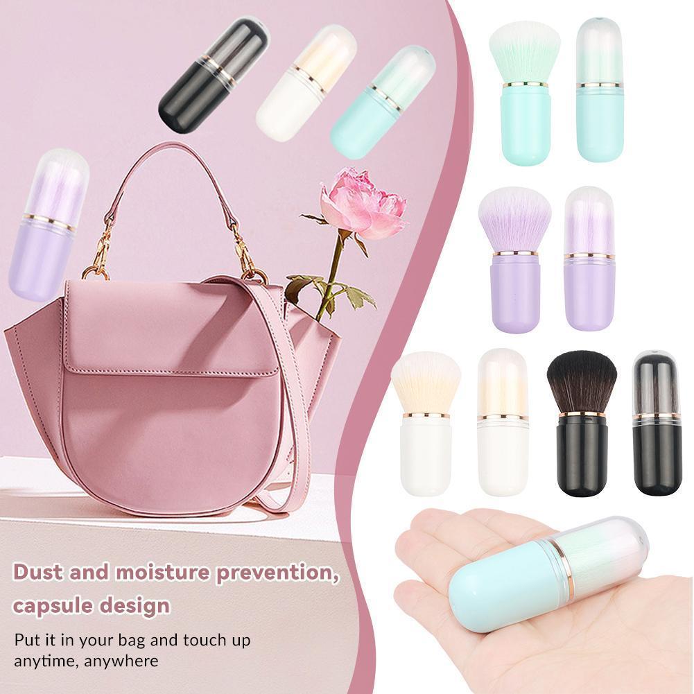 Travel Portable Loose Powder Blush Makeup Brush Retractable Capsule Super Delicate Soft Brush P8s2
