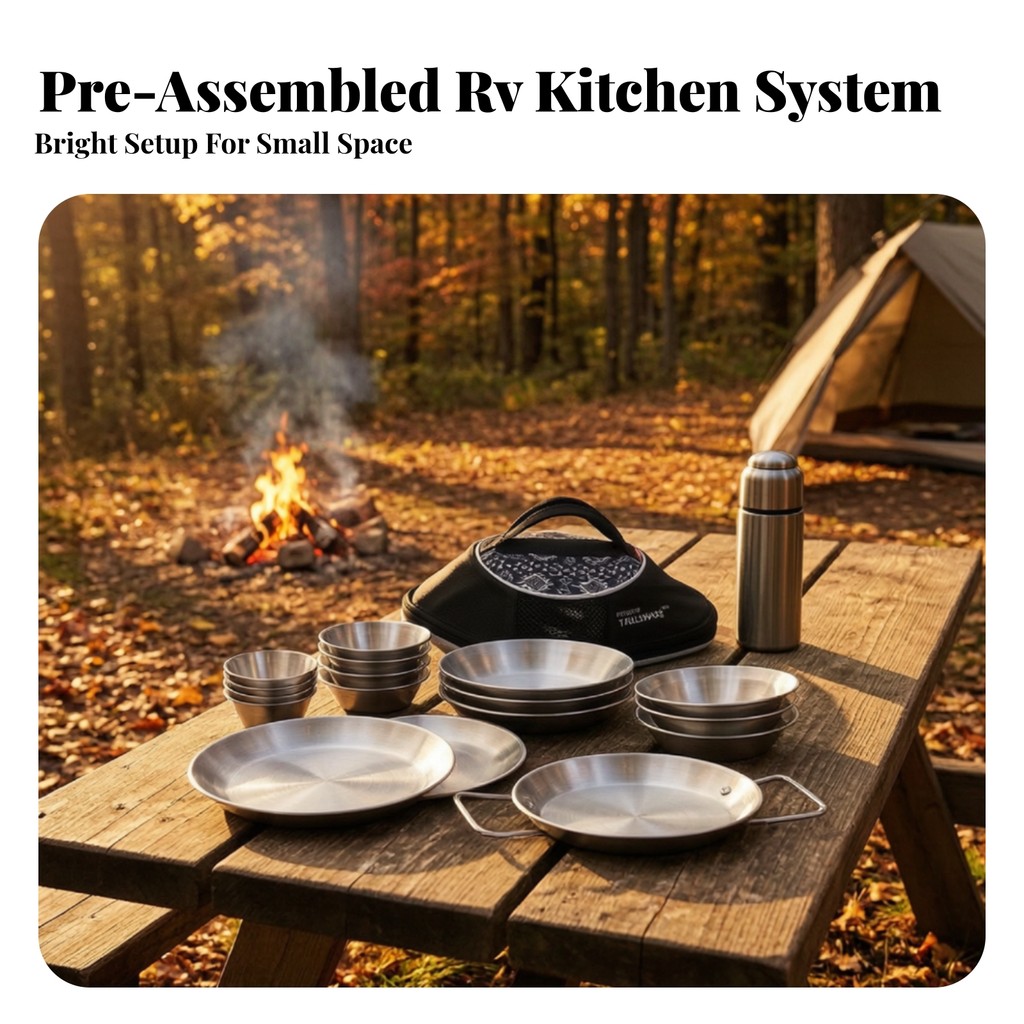 18 ชิ้น Camping Tableware ชุดทําความสะอาดง่ายแผ่นสแตนเลสและชาม Camping Mess ชุดซิปกรณี Allcute