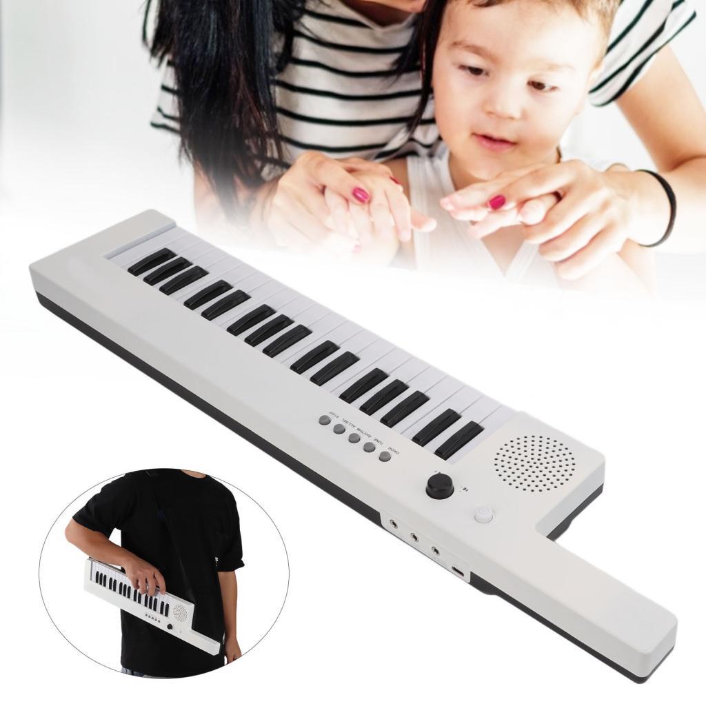 musicworld-TH 37 คีย์คีย์บอร์ดเปียโนกีตาร์แบบพกพาออร์แกนอิเล็กทรอนิกส์ MINI Keytar การศึกษาเครื่องดน