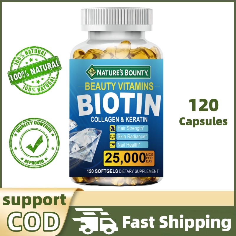 NATURE'S BOUNTY Biotin ไบโอติน แบบซอฟต์เจล ช่วยดูแลเส้นผม ผิวพรรณ และเล็บให้ดูสุขภาพดี พร้อมสนับสนุนพลังงานระดับเซลล์