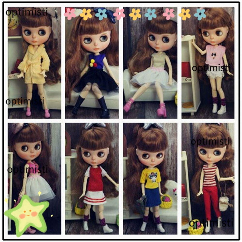 OPTIMISTI Elegant T-shirt Dresses, DIY Accessories Fashion Doll Simple Dresses, Toys Cute Mini Party