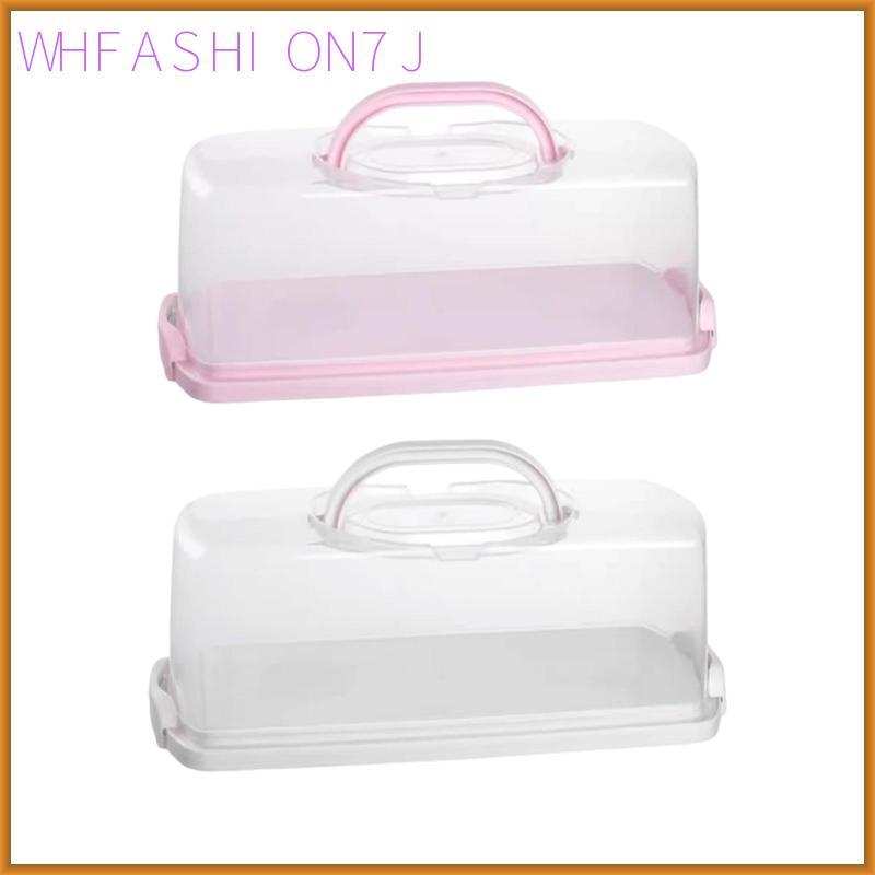 [whfashion7j] กล่องขนมใสใส่ขนมปังภาชนะใส่เค้กสี่เหลี่ยมพร้อมที่จับสําหรับเหตุการณ์วันเกิดงานแต่งงาน