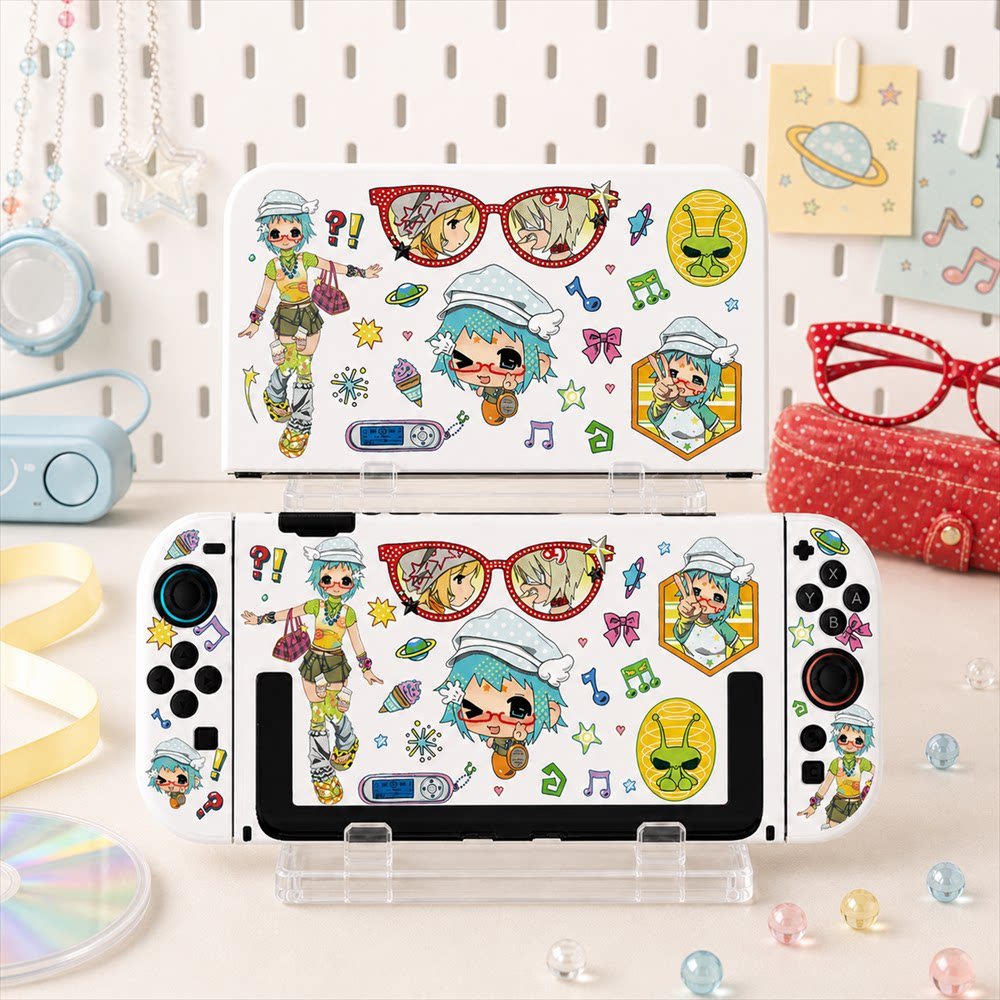 Nintendo Switch2 เคสป้องกัน OLED เปลือกแข็งแยกฐานรวมทุกอย่างแว่นตาน่ารักกันกระแทกสาว y3k Asia