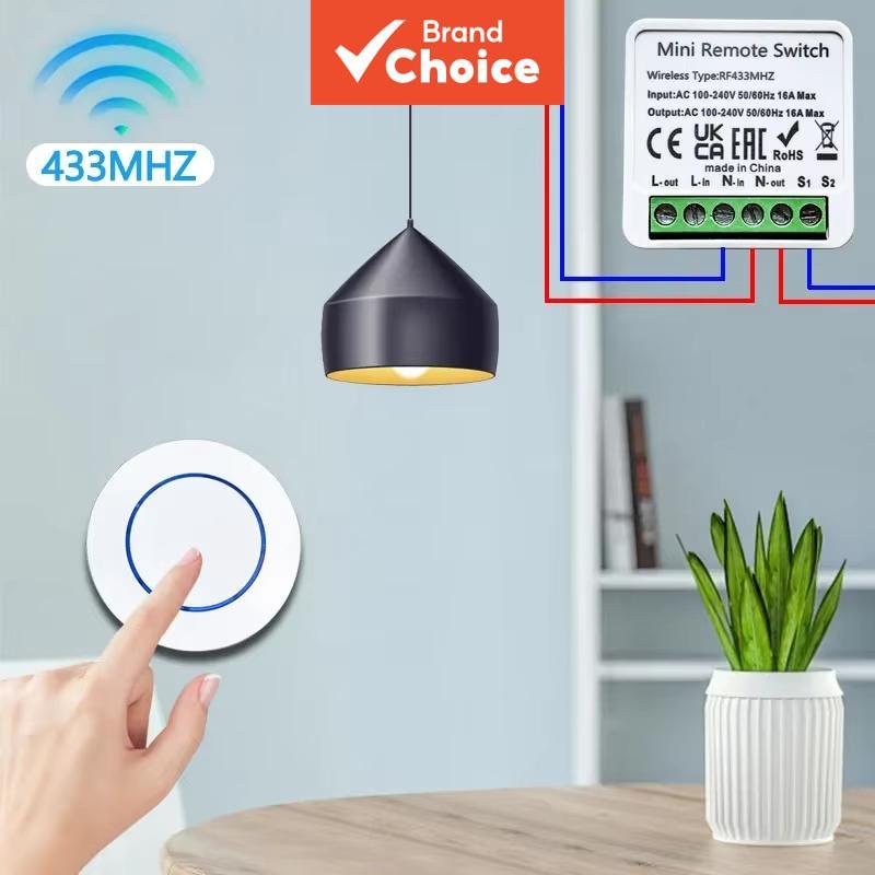 สวิตช์อัจฉริยะ Axus 433MHz 10A รีเลย์ตัวรับสัญญาณโมดูล Universal Wireless Control สวิตช์ไฟ Smart Home