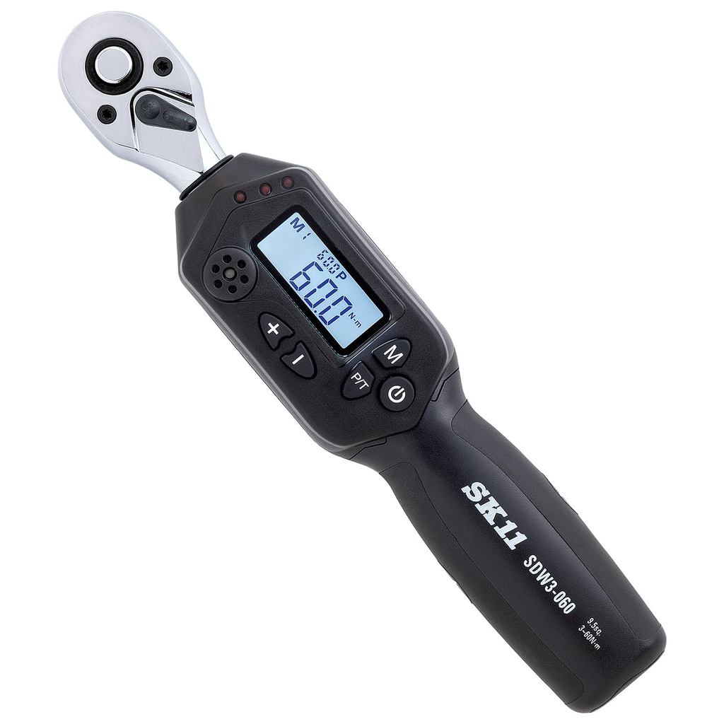 ประแจปอนด์ดิจิทัล SK11 หัว 9.5mm วัด 3-60 N·m พร้อมหน่วยความจำ | SK11 Digital Torque Wrench, 9.5mm, 