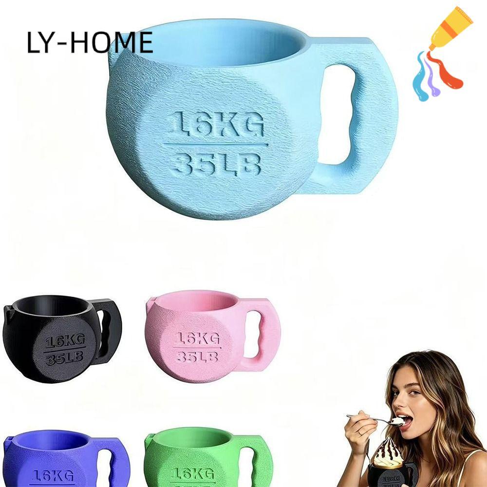 LIAOYING Ice Cream Pint Holder Cup, NonSlip พิมพ์ Kettlebell Ice Cream Pint Holder, ฉนวนกันความร้อนเ