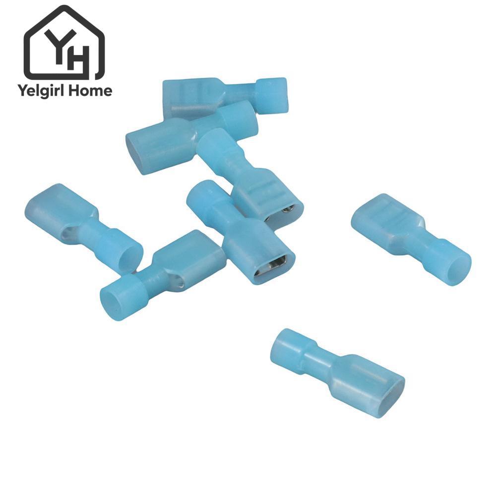 YELGIRLB 100 ชิ้นลวดตัดการเชื่อมต่ออย่างรวดเร็ว,ไนลอนฉนวน FMDFN2-250 Spade Wire Connectors, Spade Te