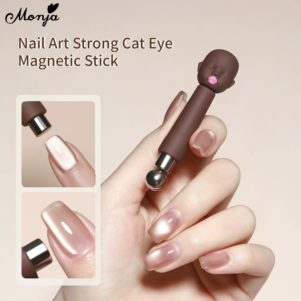 Monja Natasha เล็บแม่เหล็ก Stick 3D ซิลิโคน Strong ดูดแม่เหล็ก Rod สําหรับ Cat Eye UV Gel Polish Ombre ผลแม่เหล็ก DIY เล็บออกแบบเครื่องมือ
