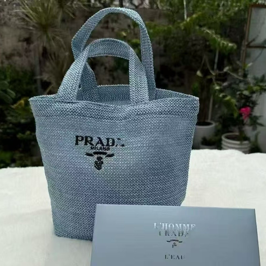 ✨ กระเป๋าโท้ราฟเฟียลายทางPrda 2025 | งานฝีมือถักมือ | สะพายเดี่ยว | กระเป๋าเก็บของผู้หญิง