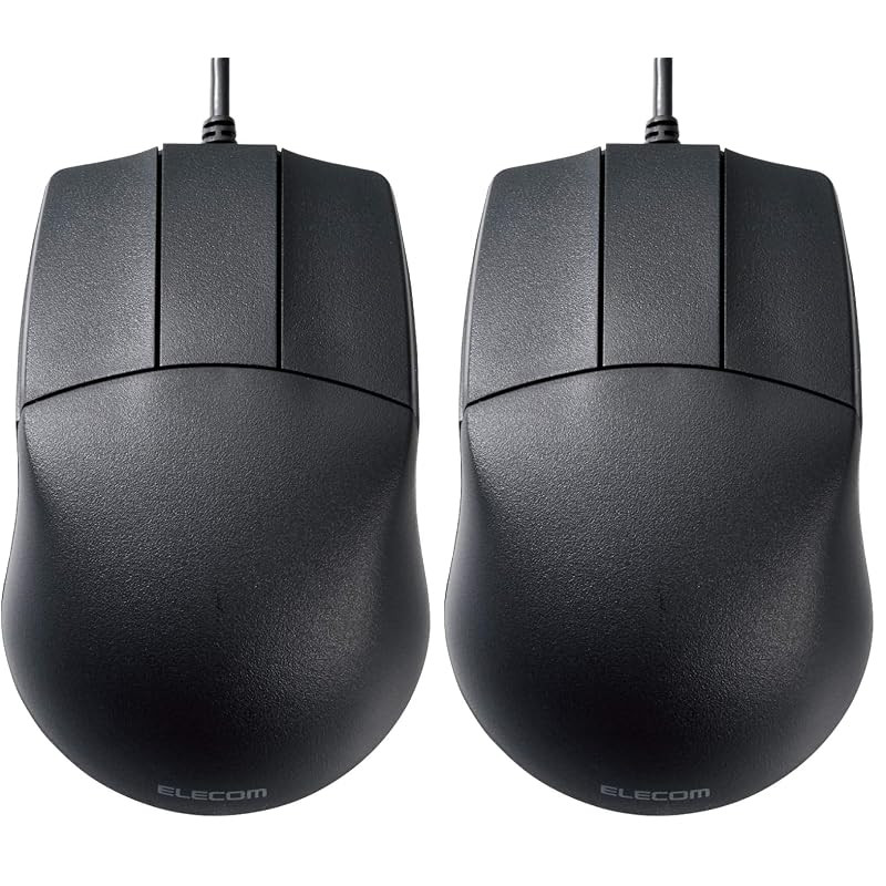 Elecom CAD-Ready Wireless/Wired Mouse - M Size, 3 Buttons, Symmetrical Design, Adjustable DPI (600/1