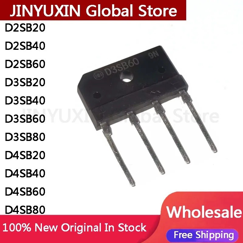 1-5PCS D2SB20 D2SB40 D2SB60 D3SB20 D3SB40 D3SB60 D3SB80 D4SB20 D4SB40 D4SB60 D4SB80 ขายส่งสะพาน Rect