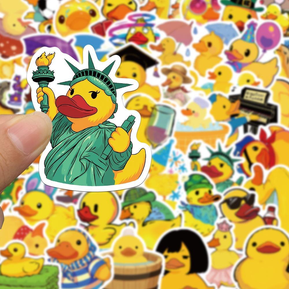 สติ๊กเกอร์เป็ดเหลืองน่ารัก 50 ชิ้น กันน้ำ สำหรับตกแต่งเคส สกู๊ตเตอร์ ute Yellow Duck Stickers