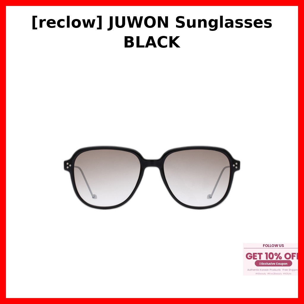 [รับช้า] แว่นกันแดด JUWON BLACK / แว่นกันแดดเกาหลี / กรอบโอเวอร์ไซส์ / ของแท้ 100% โดย Kiss2Beauty