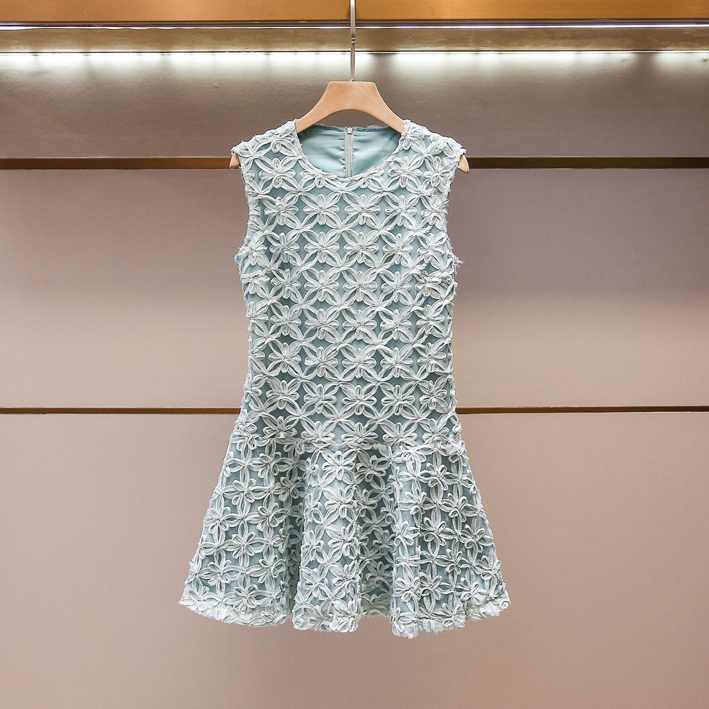 DZ2O Sandr- Women's Summer New Luxury Style Heavy Lace Age-Reducing Floral Waist-Cinching Sleeveless