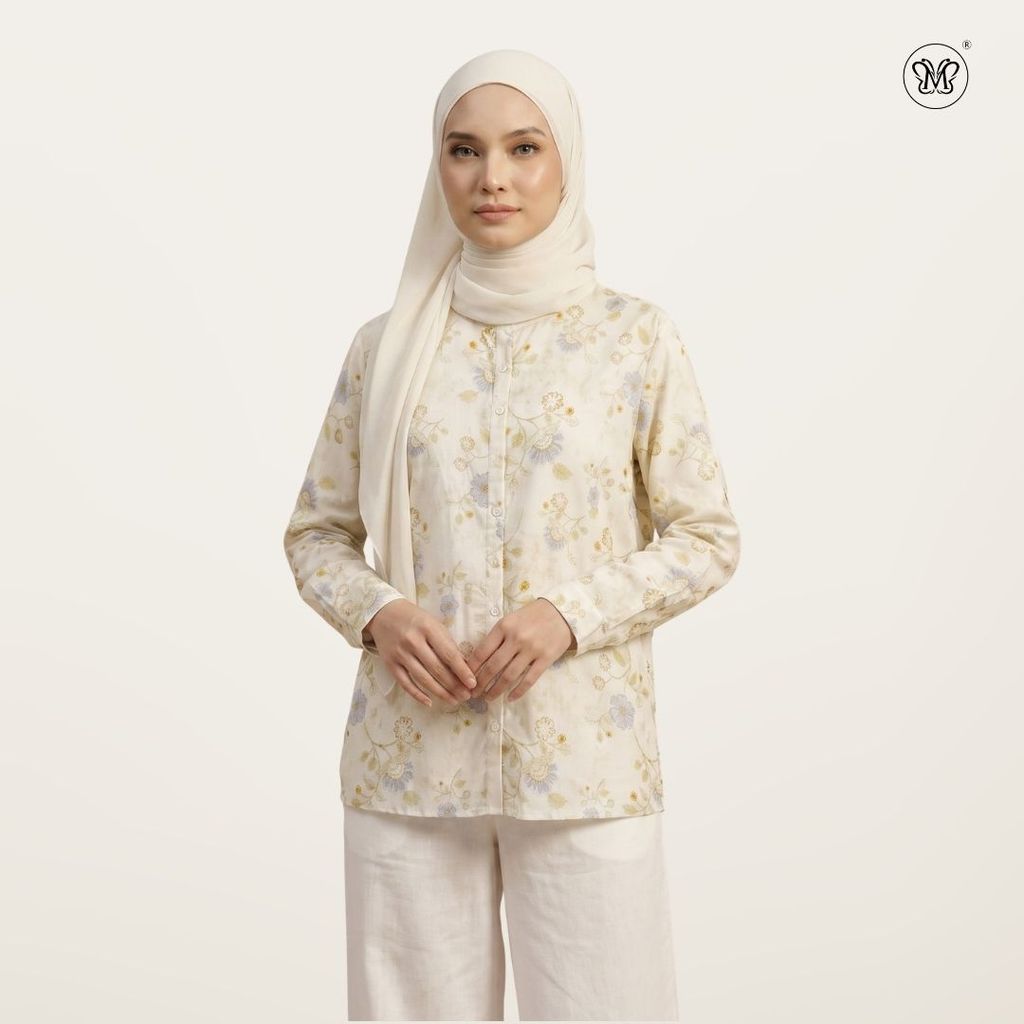M&B LADIES PRINTED BLOUSE (1128) ปุ่ม CUFF L2