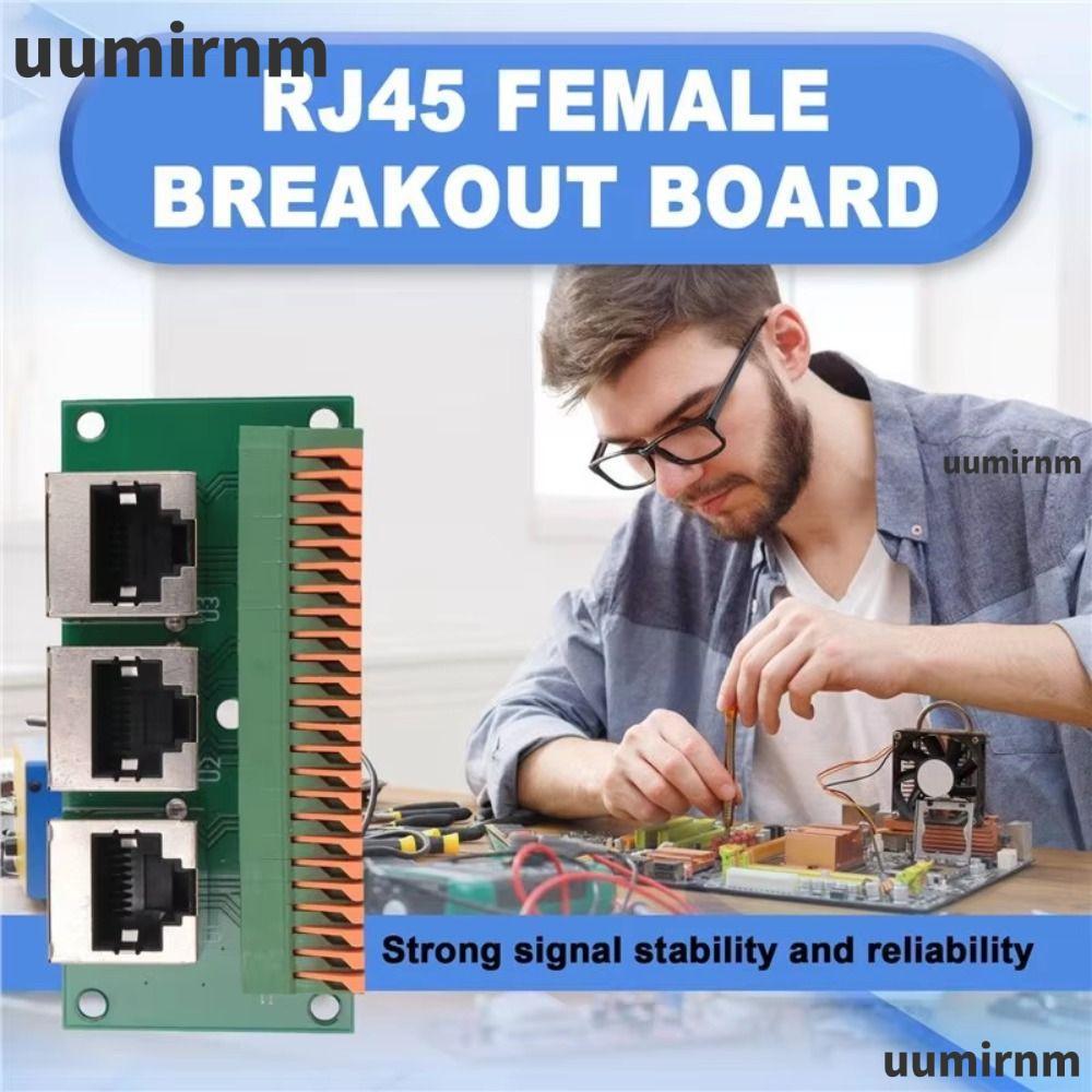 UUMIR RJ45 ขั้วต่อหญิง, สามทาง 8-Pin RJ45 Breakout Board, Professional Spring Terminal Solderless Et
