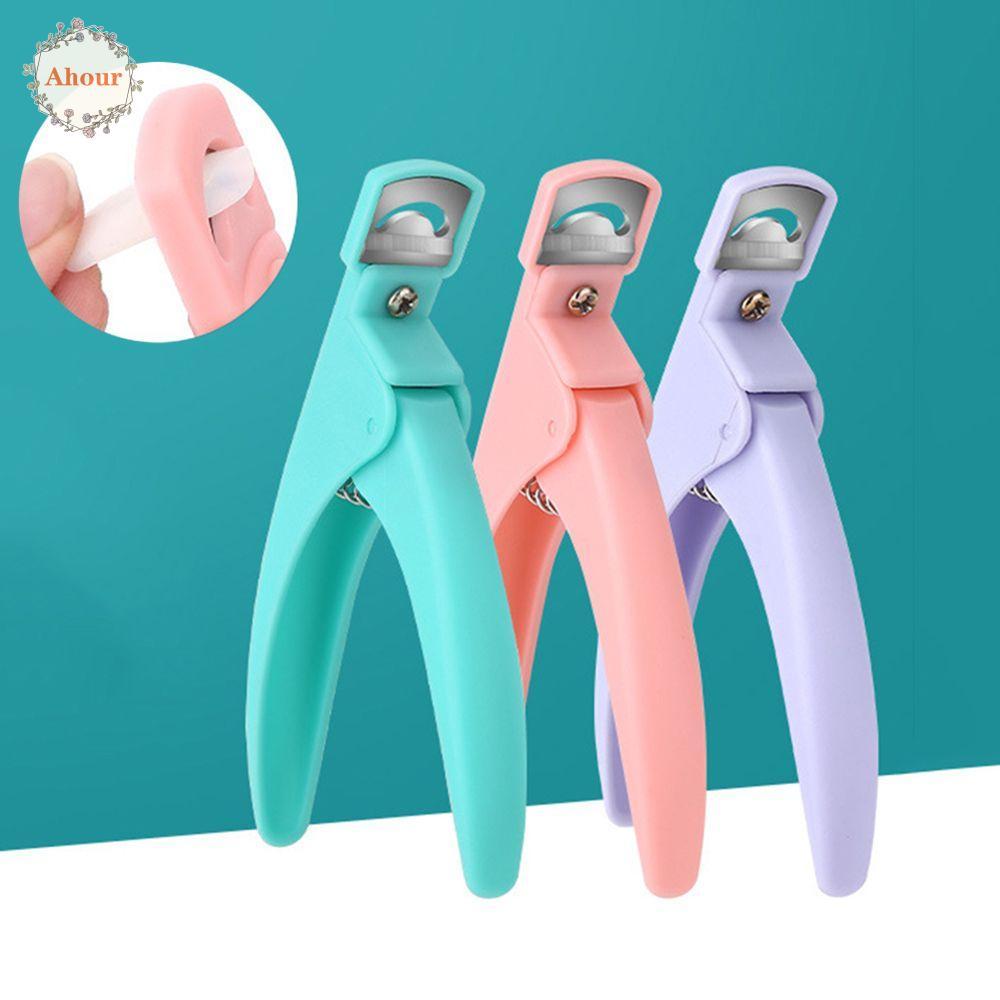 AHOUR กรรไกรตัดเล็บรูปตัว U Nail Catcher Trimmer ฝรั่งเศส 1 ชิ้น 3 สีอะคริลิคทําเล็บมือเล็บเท้า