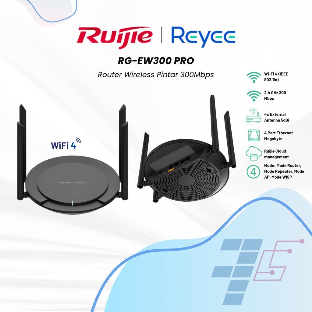 รุ่ยเจี๋ย|Reyee RG-EW300 PRO 300 Mbps เราเตอร์ไร้สายอัจฉริยะ