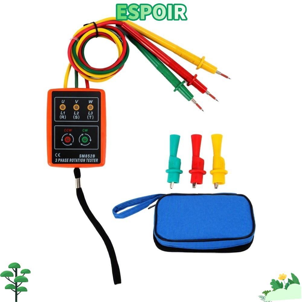 IESPOIRHA เครื่องวัดลําดับเฟส, 20Hz-400Hz LED เครื่องทดสอบการหมุนเฟส, Professional แบบพกพา SM852B Bu