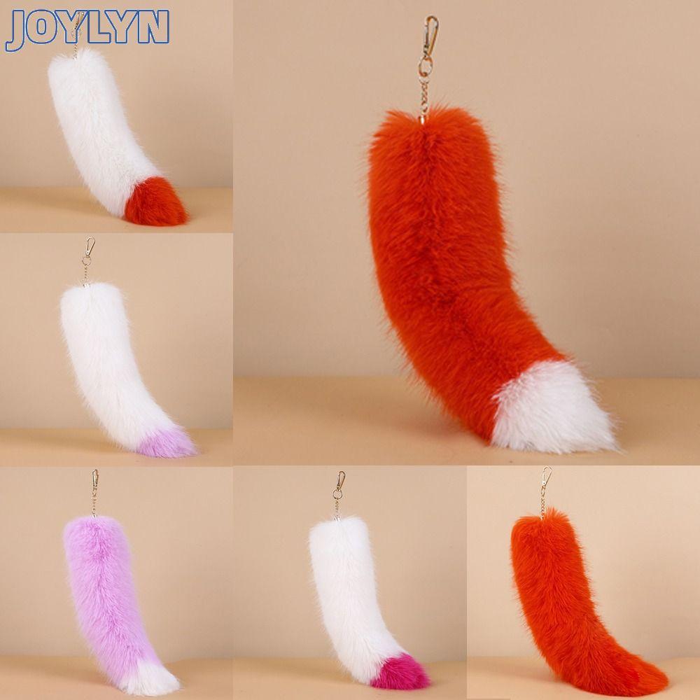 JOYLYN Therian Tail Bag Charms,หนาขนาดใหญ่Faux Fur Tailพวงกุญแจ,น่ารักนุ่มPlush Warm Furจี้สําหรับผู