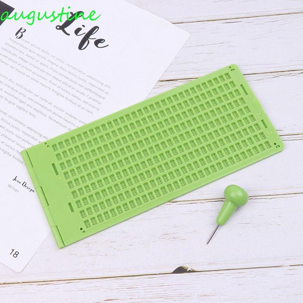 AUGUSTINE กระดานเขียน Braille, 9Lines 30 เซลล์ 4Lines 28 เซลล์ Braille การเขียน Slate, เครื่องมือเพื