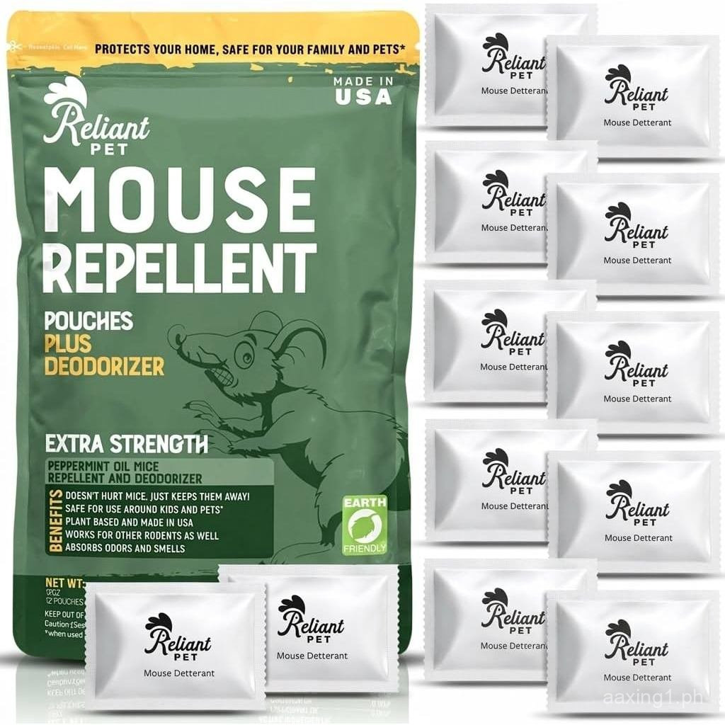 ReliantMousePouches-RodentRepellentMadeinUSA(12Pouches)-KeepRodentsOutofCarsEngines-Miceในร่มและกลาง