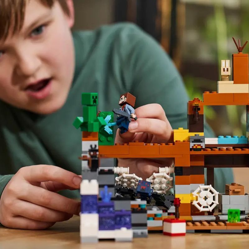2025 บล็อกตัวต่อที่เข้ากันได้ Minecraft Series 21263 Wildland Mine ของเล่นเด็กผู้หญิงของขวัญ