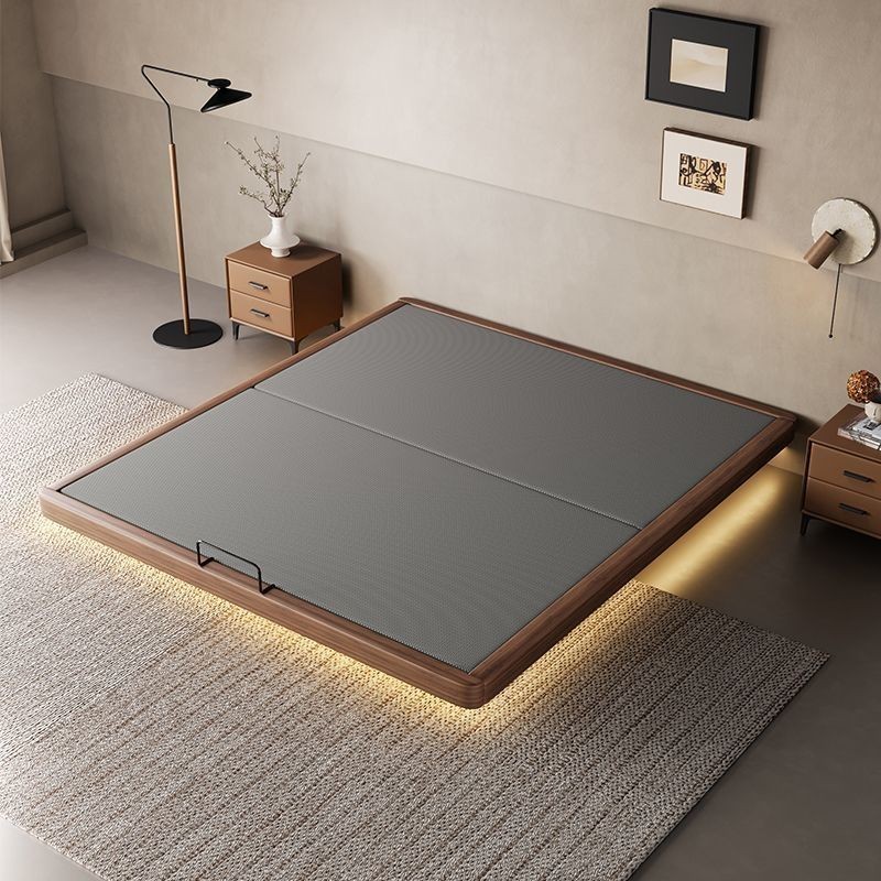 Floating Bed Frame Leather And Solid Wood Bed Frame Bed Frame With Mattress Single/Queen/King Bed Fr