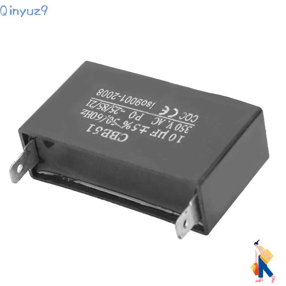 QINYUZ9 CBB61 Capacitor, 350VAC 50/60Hz มอเตอร์พัดลมตัวเก็บประจุเริ่มต้น, ทนทาน 2-Pin ±5% 10UF ฟิล์ม