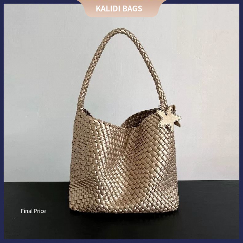 แฟชั่นทอ Tote Bag ใหม่ Casual Retro ความจุขนาดใหญ่ Commuting กระเป๋าสะพายสตรี