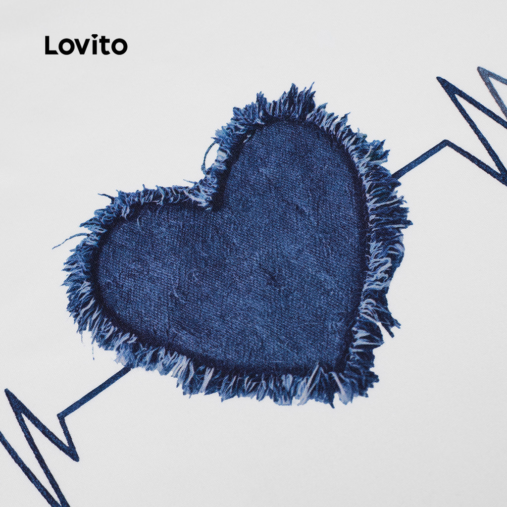 Lovito تيشيرت نسائي كاجوال بألوان متباينة — صورة 2