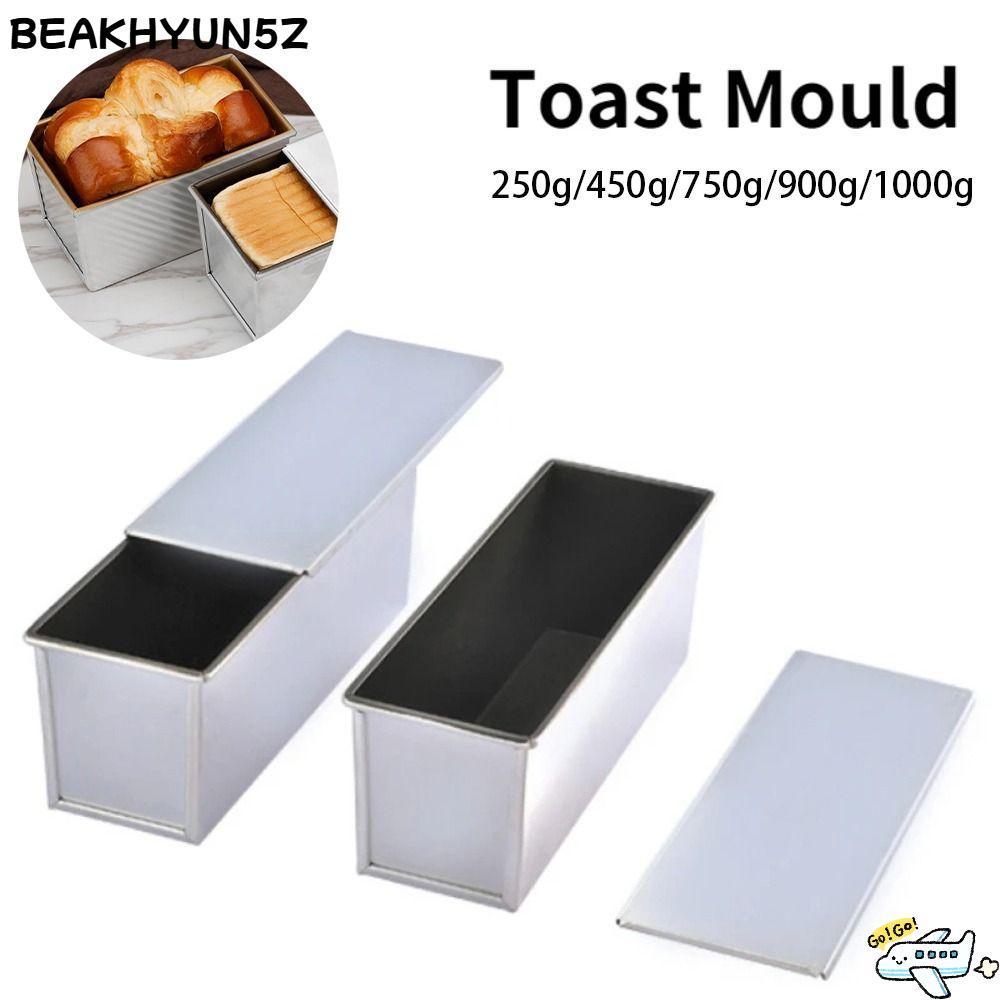 BEAKHYUN5Z 250g/450g/750g/900g/1000g ขนมปัง Loaf Pan, อลูมิเนียมพร้อมฝาปิดกล่องขนมปังปิ้งขนมปัง Moul