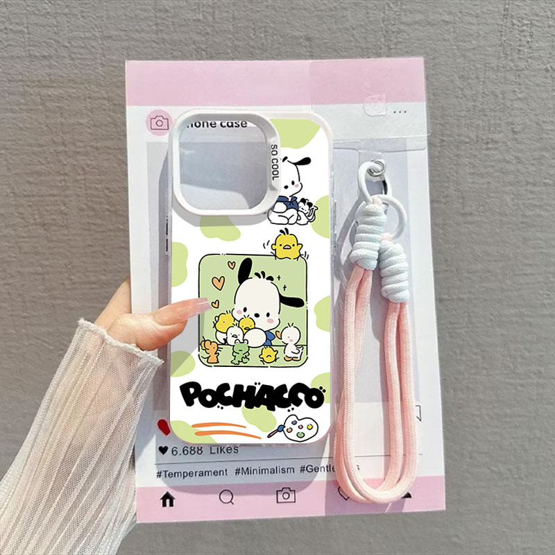 เคสพิมพ์ลาย Pochacco น่ารักสําหรับ IP15,IP16,XR,XS Max,IP17,IP14,IP13,IP12,IP11,XS